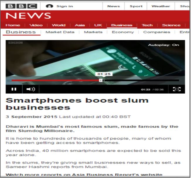 Smartphones boost slum business